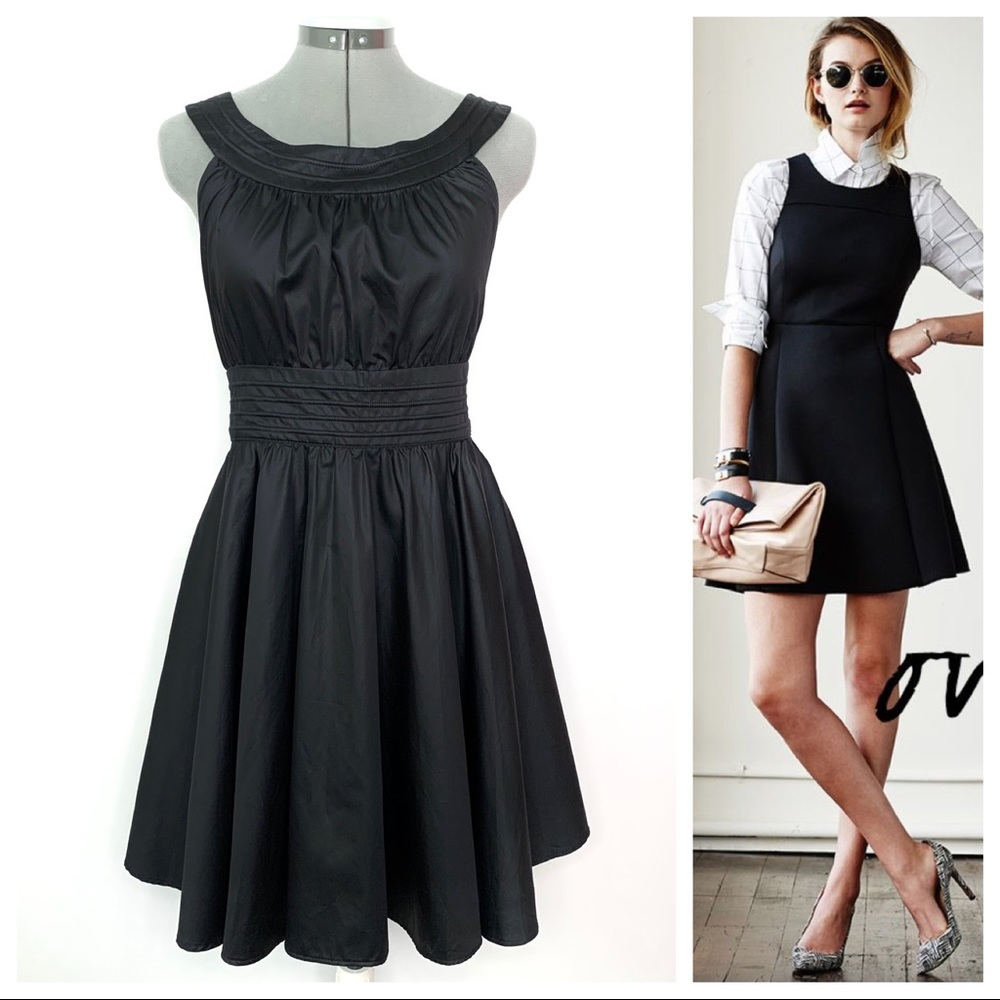 •FRENCH CONNECTION• Satin Fit & Flare Cotton Dress